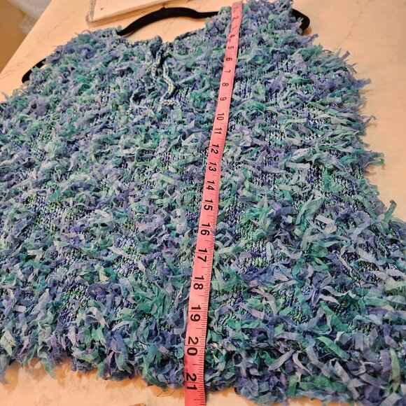 Handmade Knit Sweater Tank Top Sz Large All Over Fringe Hippie Boho Unique - Picture 8 of 9
